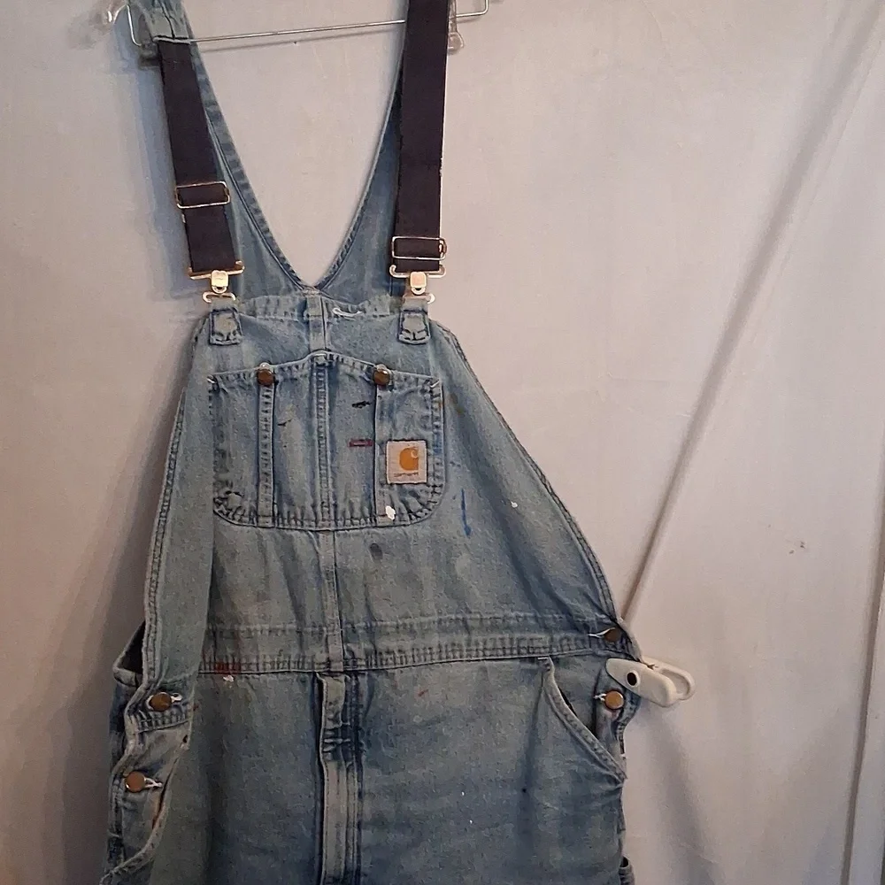 Carhartt Vintage Carpenter Blue Denim Overalls Size 48/34